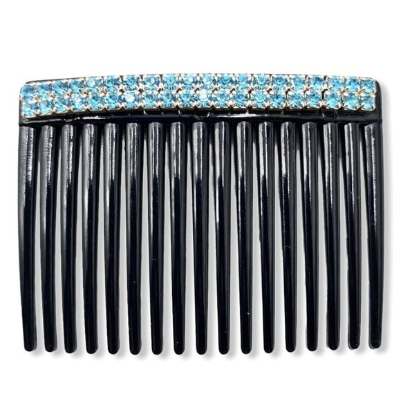 Women Rhinestone Blue Crystal Hairpin Wedding Bridal Hair Comb Hairpin Jewelry - Picture 4 of 6